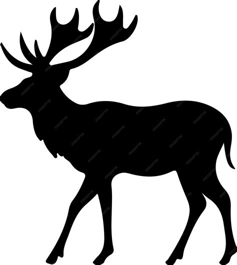 Premium Vector Caribou Black Silhouette With Transparent Background