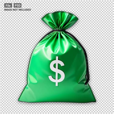 Premium Psd Green Money Bag