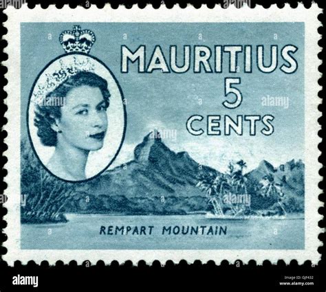 Stamp Mauritius 1954 5c Stock Photo Alamy