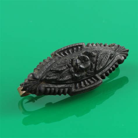 Victorian Bog Oak Mourning Brooch - Carus Jewellery