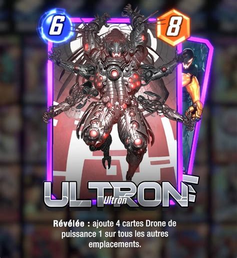 Ultron Variante Rare Rock He Kim Marvel Cartes Jeu Mobile