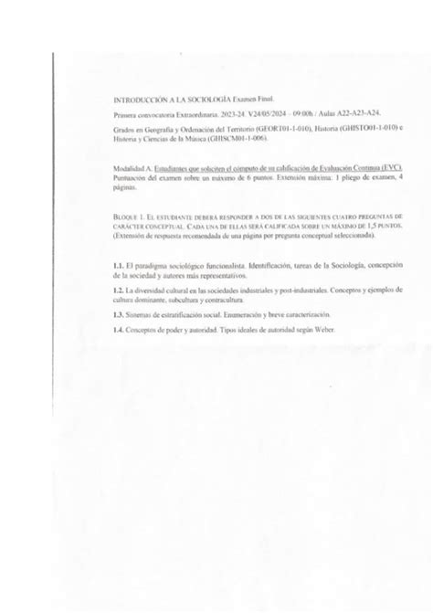 Examen Sociologia Junio 2023 2024 Pdf