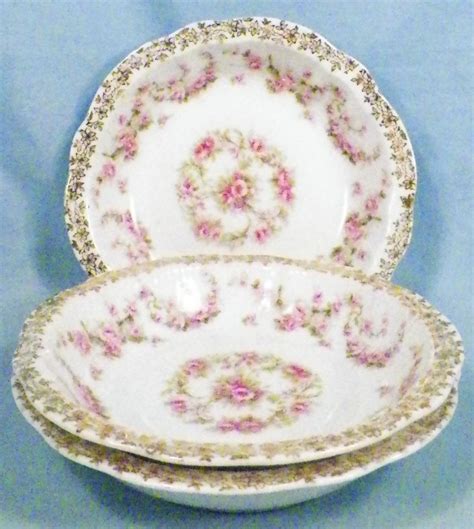 Orleans Dessert Bowls Z S Co Bavaria Pink Roses Gold Flowers