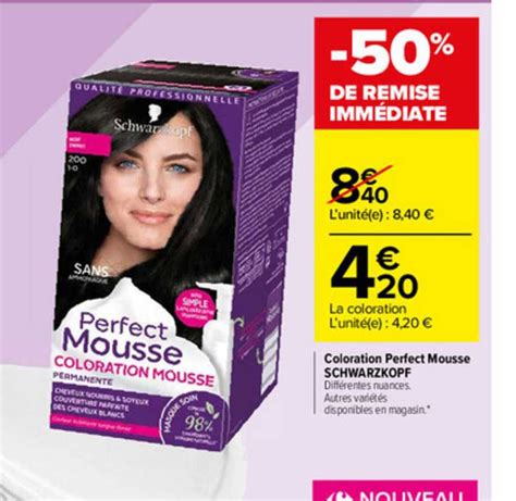 Promo Coloration Perfect Mousse Schwarzkopf Chez Carrefour Market