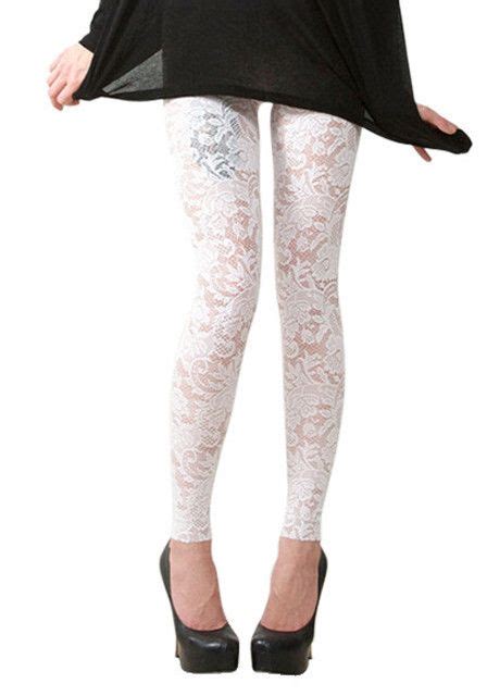 White Lace Tights Lookbook Store Women Leggings Outfits Leggings Fashion Lace Tights