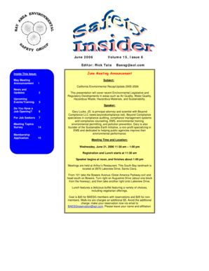 Fillable Online Baesg June 2006 Volume 15 Issue 6 Editor Rick Tata