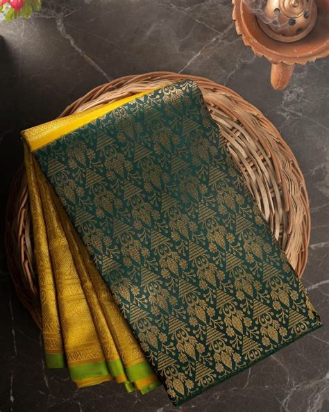 Kanchipuram Silk Saree With Rich Pallu Gold Zari Border With Etsy