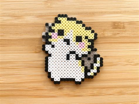 Kawaii Cat 8bit Pixel Perler Beads Art Can Be Fridge Magnet Sweden