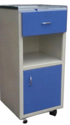 Mild Steel Blue And White Hospital Deluxe Bedside Locker Paint Coated