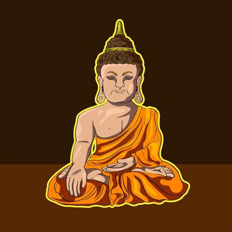 Gautama Buda L Nea Dibujo Decorativo Sentado O Meditando Estatua De