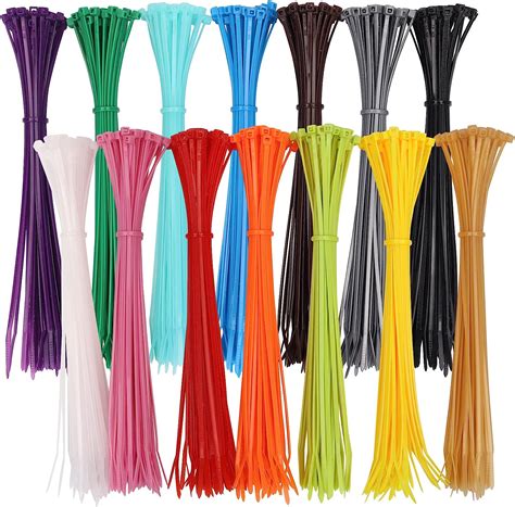 700pcs Coloured Cable Ties 25mmx200mm Zip Ties 8 Long Nylon Zip