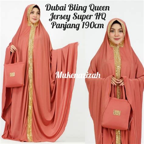 Jual Mukena Dubai Terusan Tanpa Lengan Bling Timbul Realpict Bahan