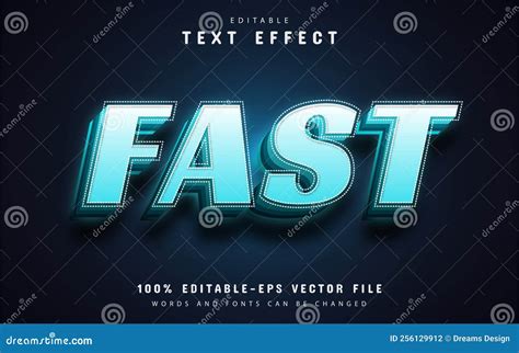 Fast Text 3d Gradient Text Effect Stock Vector Illustration Of Font