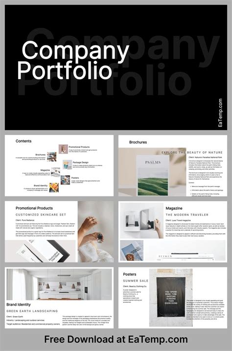 Portfolio Presentation Template Eatemp Free And Professional Resume