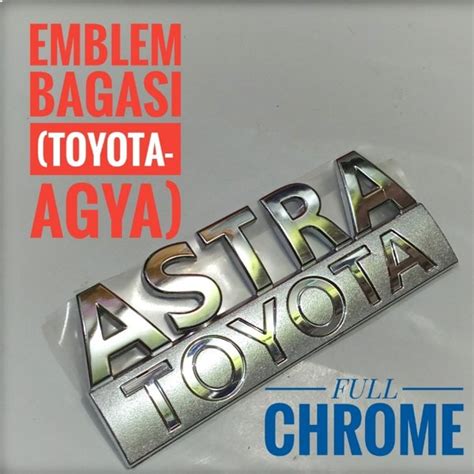 Jual Emblem Astra Toyota Agya Tulisan Astra Toyota Agya Emblem Bagasi