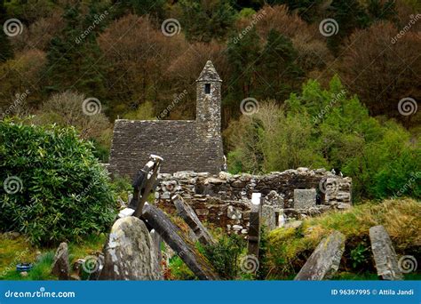 Catholic Monastery Ruins, Glendalough, Ireland Stock Image - Image of ...