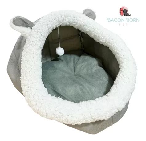 Cama Caminha Iglu Toca Para Gatos Casinha Confortável Pet P Cor Coelho