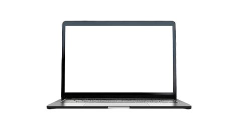 Open Laptop With Blank White Screen Premium AI Generated Image