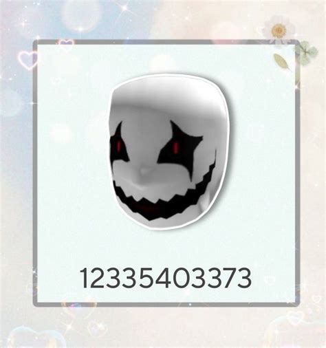 Roblox Codes Ghost Face Mask Scary Mask Roblox Image Ids Evil Smile