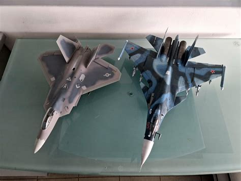 Size comparison:F-22 Raptor & SU-33 Flanker : r/modelmakers