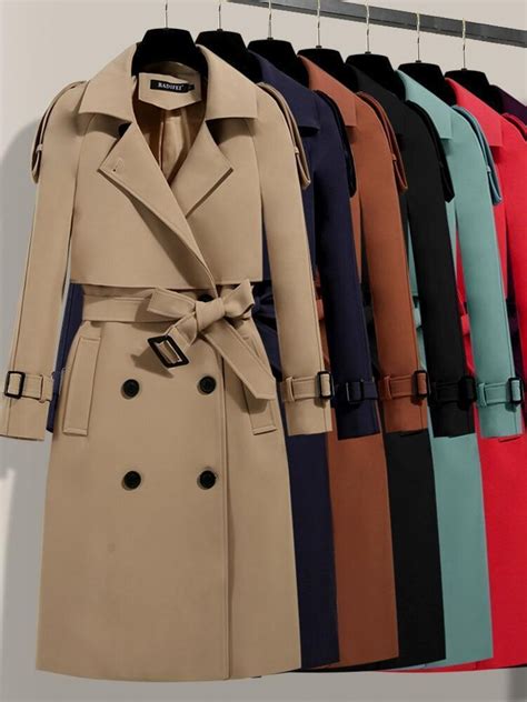 Mulher Trench Coat Novo Solto Mangas Compridas Moda Feminino Blus O