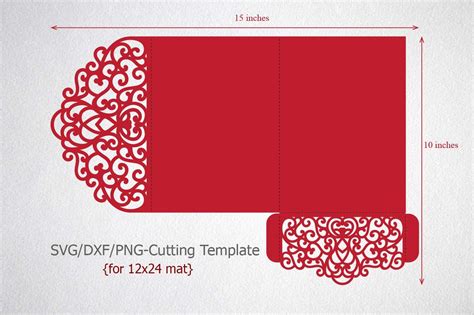 Tri Fold X Wedding Invitation Pocket Envelope Svg Template Etsy Uk