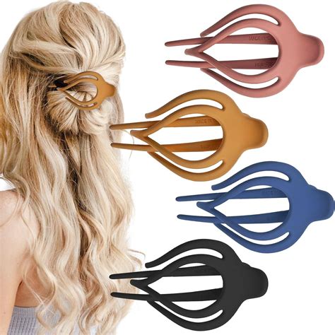 Amazon 4 PACK French Concord Flat Hair Clip Claw No Slip Grip Hair