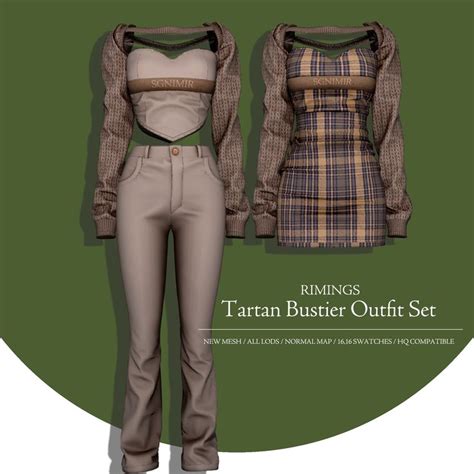 Rimings Tartan Bustier Outfit Set Rimings In Outfit Set