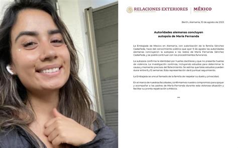 Autopsia De Mar A Fernanda Mexicana Desaparecida En Alemania Sin