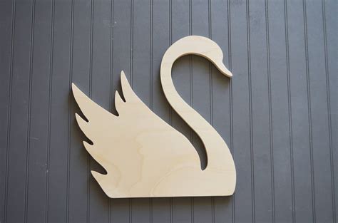 Wooden Swan Unfinished Swan Kids Decor Nursery Decor Swan