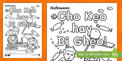 Tô Màu Cho Kẹo Hay Bị Ghẹo Halloween (teacher made)