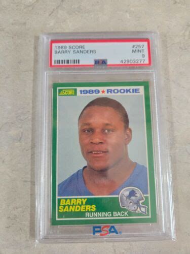 Score Barry Sanders Detroit Lions Hof Rookie Rc Football Psa