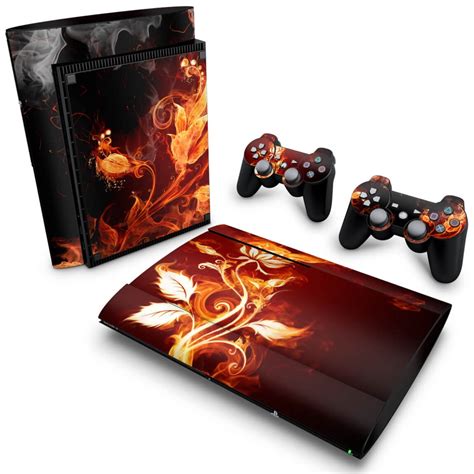 Skin Adesivo PS3 Super Slim Fire Flower No Shoptime