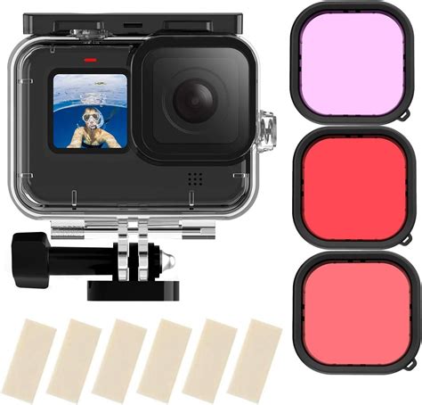 TELESIN Waterproof Case Accessories Kit For Go Pro Hero 12 11 10 9