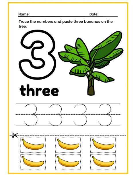 Free Kindergarten Number 3 Worksheets Printable PDF