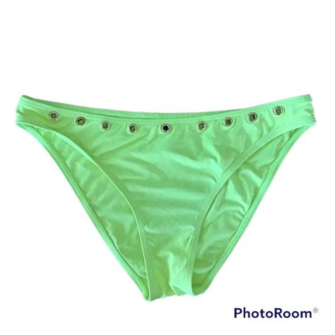 Tinibikini Neon Green Gromet Bikini Briefs Small Gem