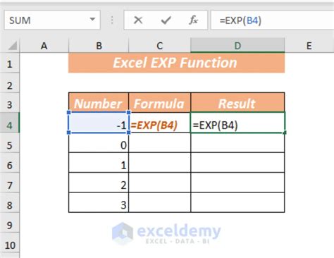 Fungsi Dan Contoh Rumus Exp Pada Excel Infofungsi