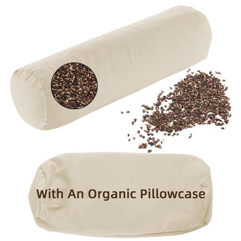 Buckwheat Pillow - Adjustable Bolster Pillow(17x6) to Provide Firm Support, Neck Roll Pillow for ...