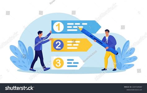 prioritization businessmen set work priority arrange stock vector