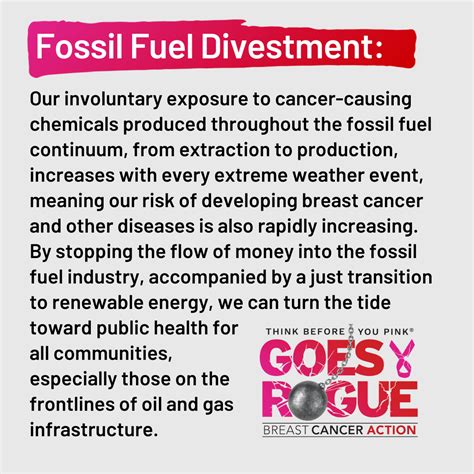 Think Before You Pink® Goes Rogue Fossil Fuel Divestment Breast