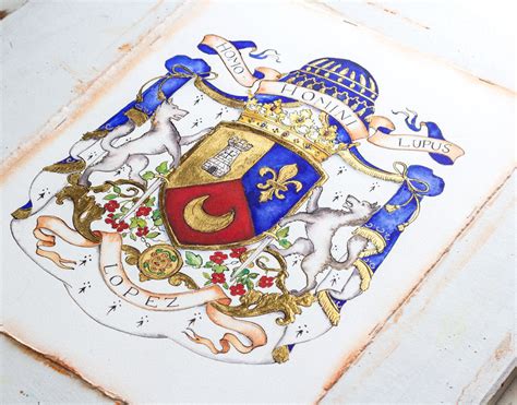 Hand painted family crests by Jamie Hansen - Christensen Family Crest