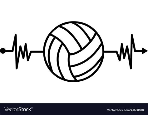 Volleyball Heartbeat Ekg Svg And Eps File Vector Image