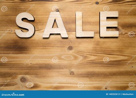 Sale Word Made With Building Blocks On Wooden Board Stock Photo Image