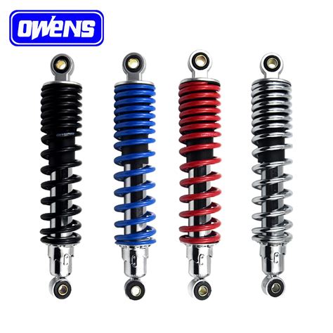 OWENS CB125 Rear Shock Absorber Pair Black Blue Chrome Red