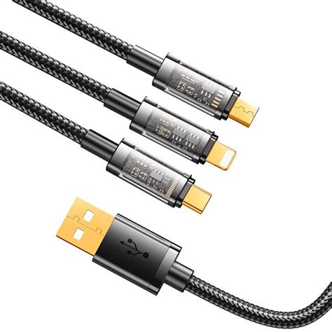 Köp Joyroom 3in1 Micro USB Typ C Lightning Kabel 1 2 m Svart på