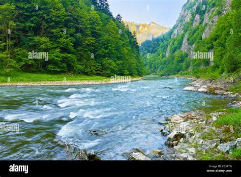 The Dunajec River Gorge National Border Between Poland And Slovakia