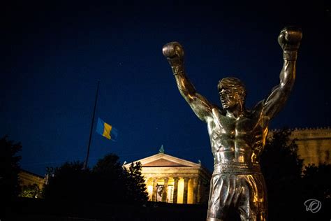 Philadelphia Rocky Statue At Night In Front Of Museum Of Art 18 X 24