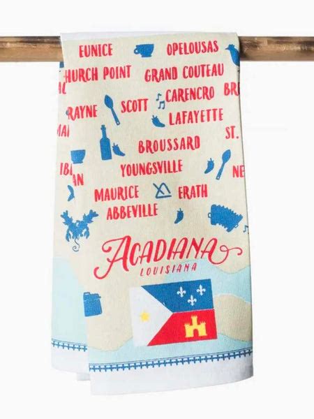 Acadiana Map Kitchen Towel – The Velvet Monkey