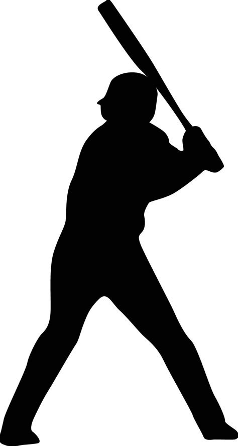 Baseball Player Batting Stance Lefty Silhouette Removable Wall Decals