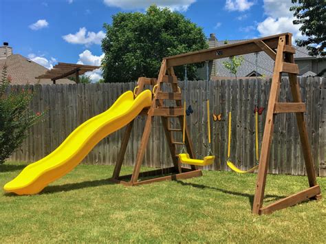 Wooden Swing and Slide Set - Quality Playscapes